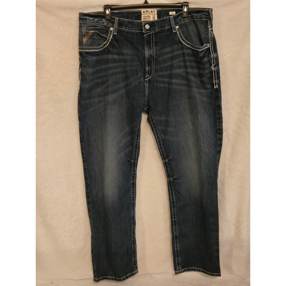 Ariat Mens 44×34 M4 Relaxed Boot Cut Jeans Dark Wash Denim 10017511 New